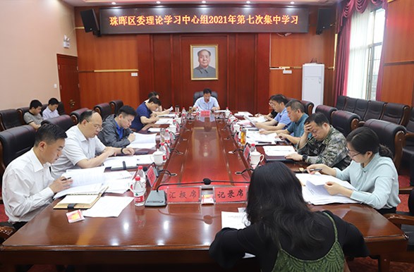 衡阳市珠晖区委理论学习中心组举行2021年第七次集中学习